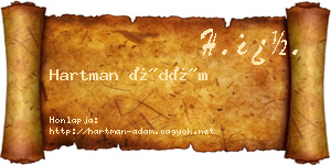 Hartman Ádám névjegykártya